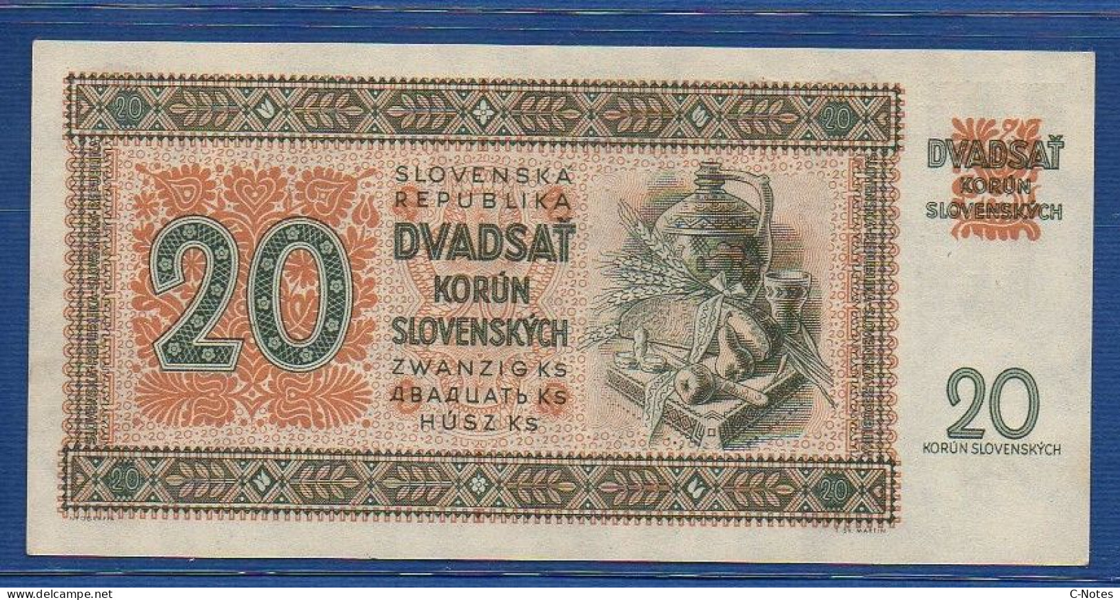 SLOVAKIA - P. 7a – 20 Korún Slovenských 1942 UNC- Serie Nz11 785452 - Eslovaquia