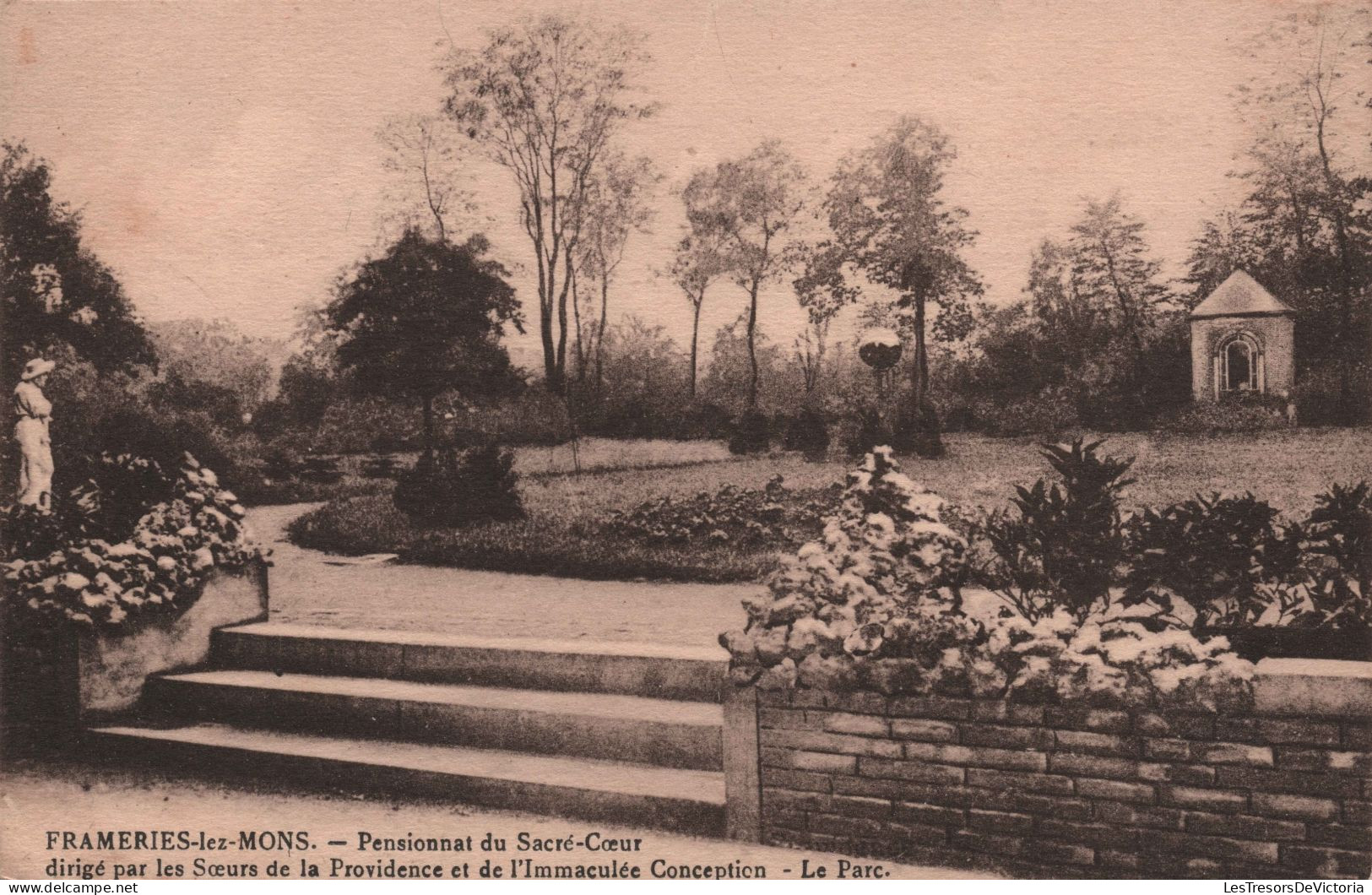 BELGIQUE - Frameries Lez Mons - Pensionnat Du Sacré Coeur - Le Parc - Carte Postale Ancienne - Frameries