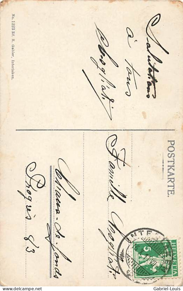 Ziegen Berner Oberland Bern Eiger Alm Berger Kind 1911 Cachet Interlaken - Berne