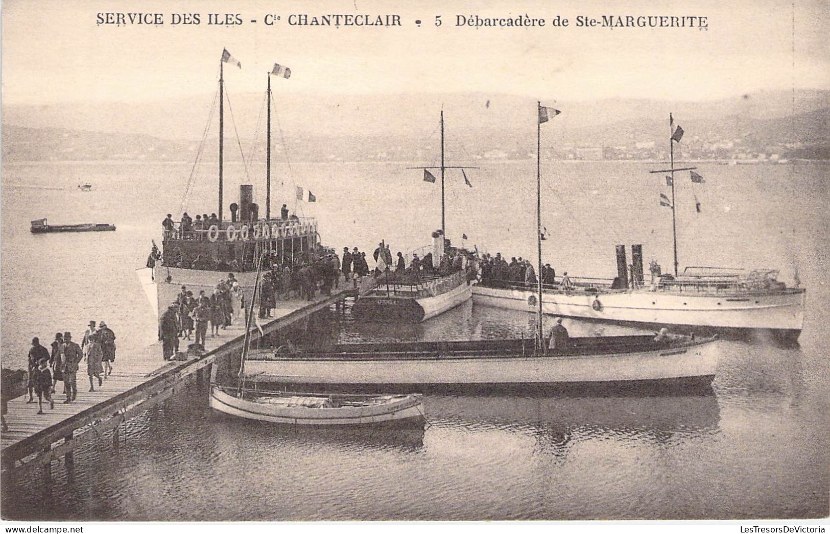 TRANSPORTS -  AEROGLISSEURS - Service Des Iles - Cie Chanteclair - Débarcadère Ste Marguerite - Carte Postale Ancienne - Aerodeslizadores