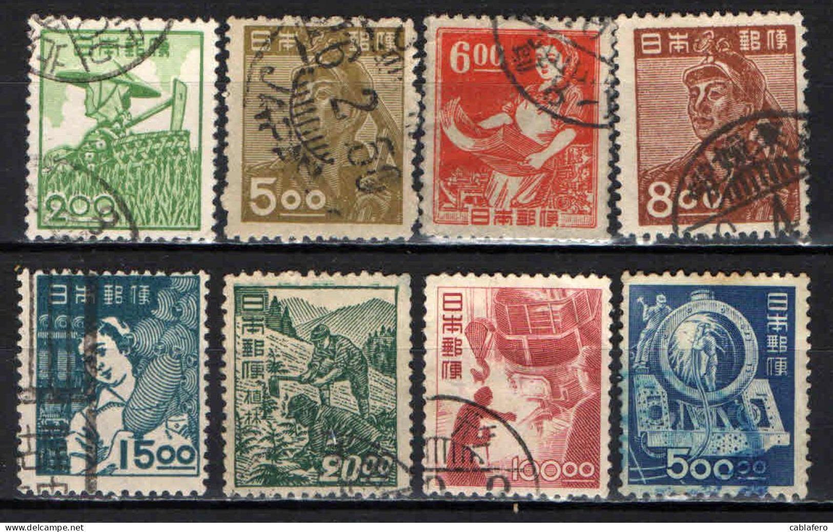 GIAPPONE - 1948 - IL LAVORO NEL GIAPPONE - USATI - Used Stamps