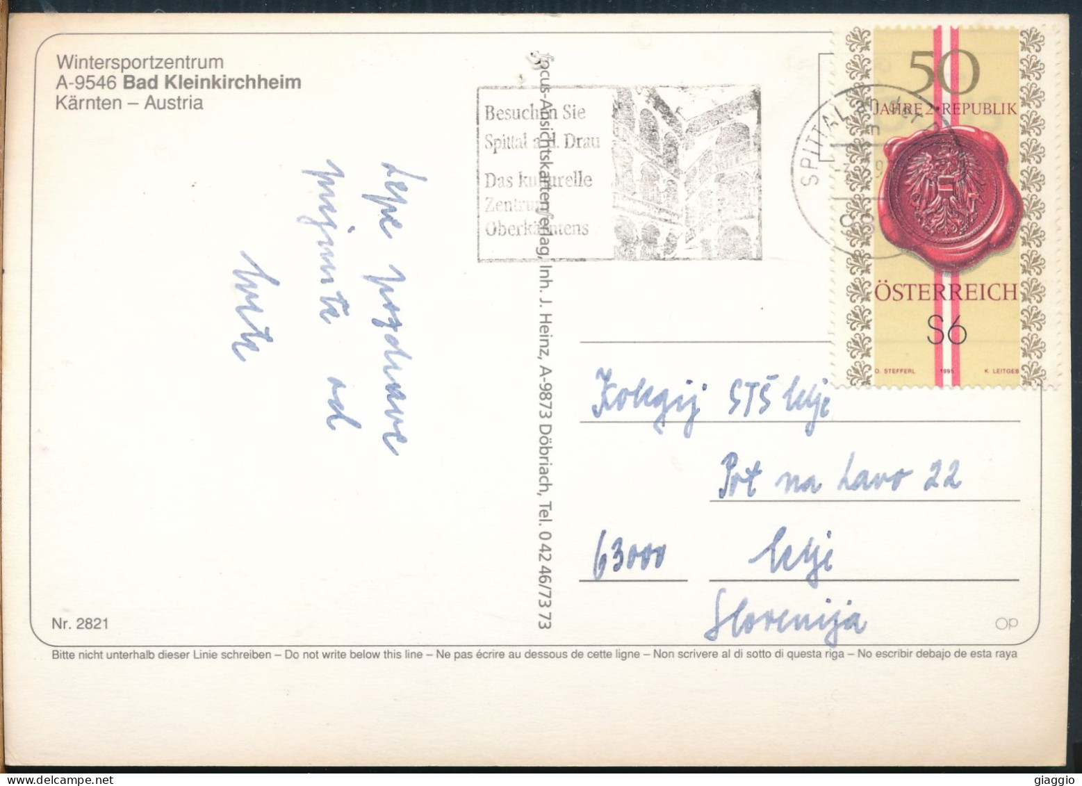 °°° 9928 - AUSTRIA - BAD KLEINKIRCHHEIM - 1997 With Stamps °°° - Spittal An Der Drau