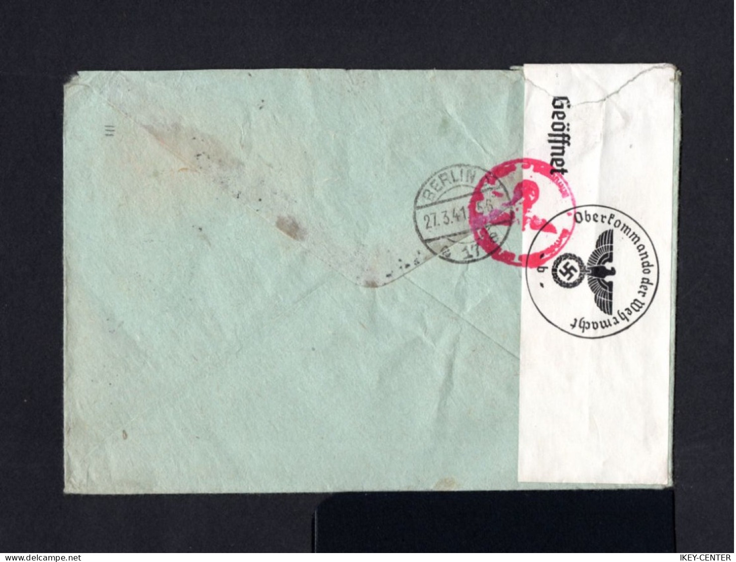 K228-RUSSIA-MILITARY REGISTERED NAZI CENSOR COVER MOSCOW To BERLIN (germany)1941.WWII.Russland - Briefe U. Dokumente