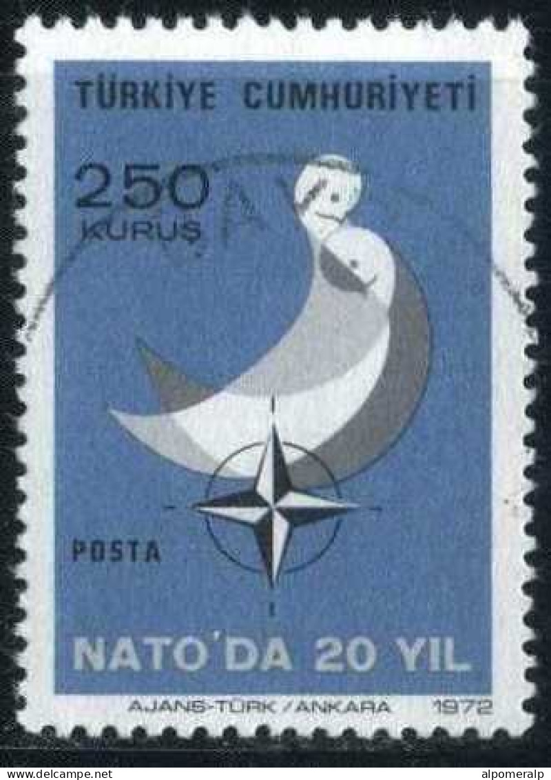 Türkiye 1972 Mi 2251 20th Anniversary Of The Participation Of Türkiye To NATO | Symbol For Security, NATO Emblem - Used Stamps