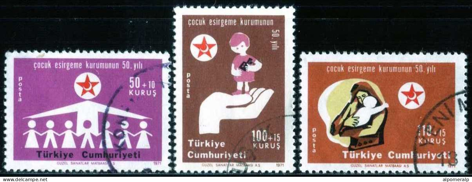 Türkiye 1971 Mi 2226-2228 50th Ann.of The Society For Protection Of Children - Used Stamps