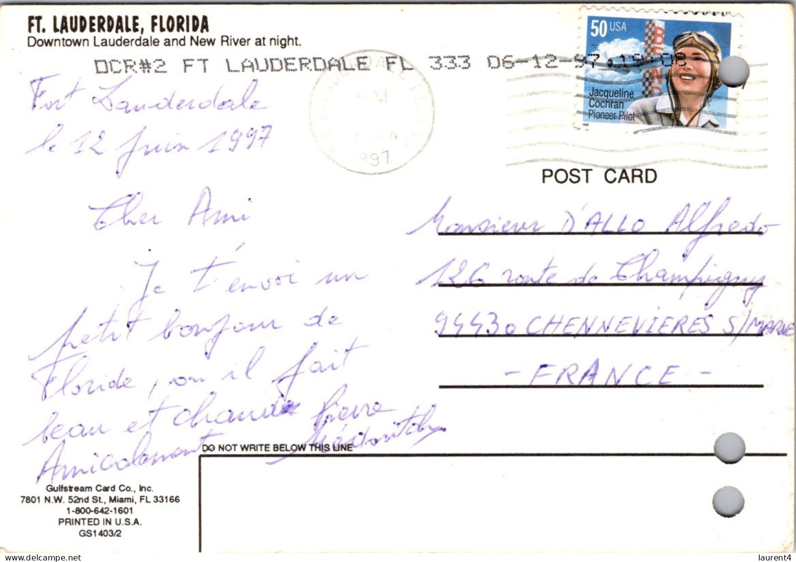 (1 R 25) USA - Fort Laundrdale (with Punch Holes) - Fort Lauderdale