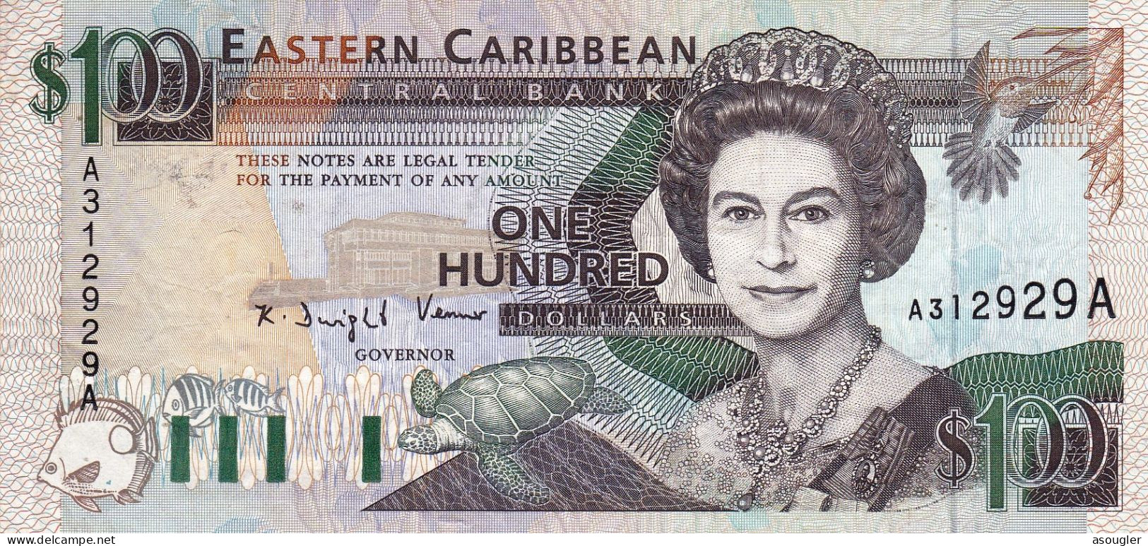 East Caribbean 100 DOLLARS ND 1993 EXF-AU P-30a RARE YOUR FIND "free Shipping Via Registered Air Mail" - Oostelijke Caraïben