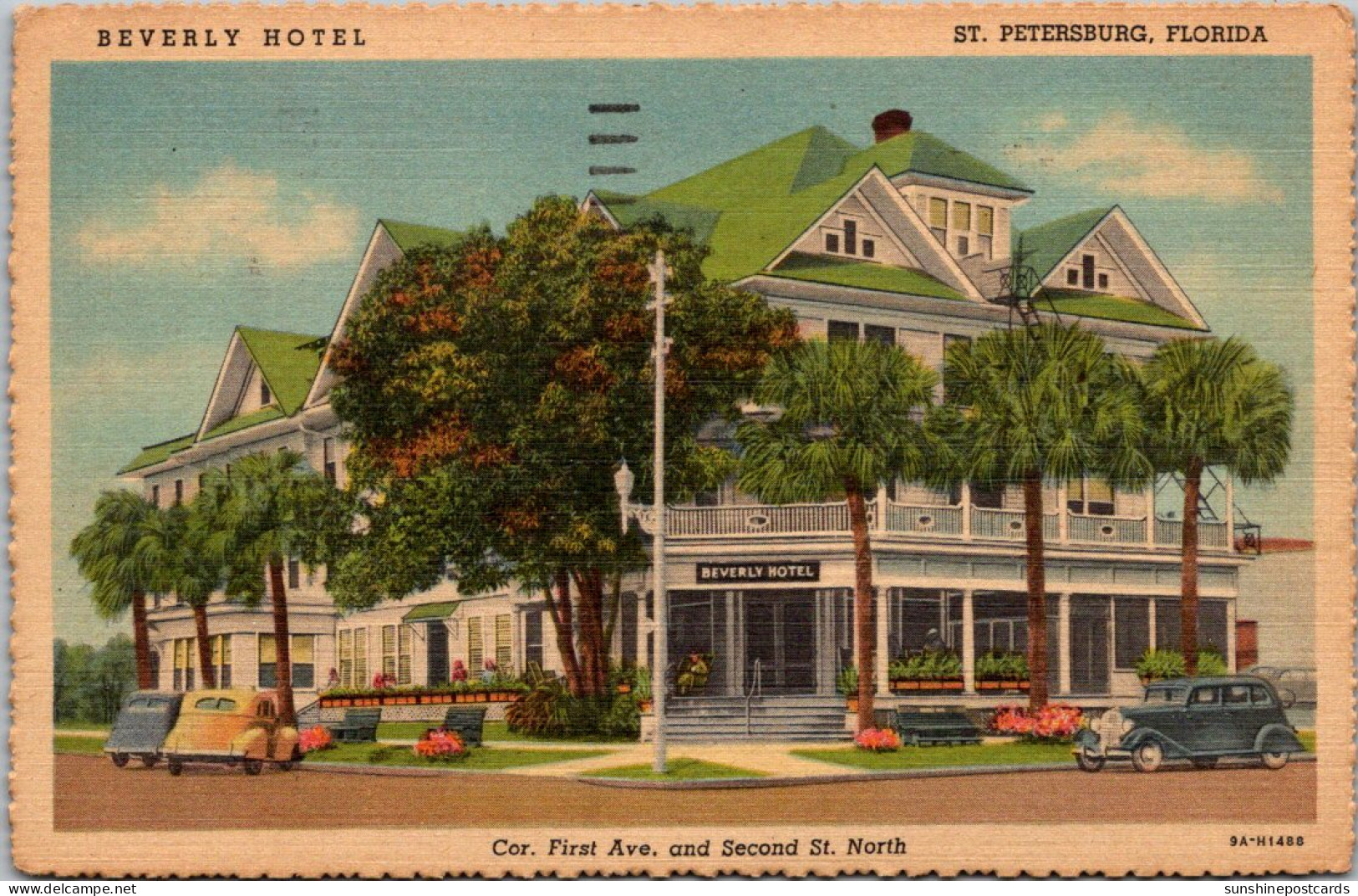 Florida St Petersburg The Beverly Hotel 1956 Curteich - St Petersburg