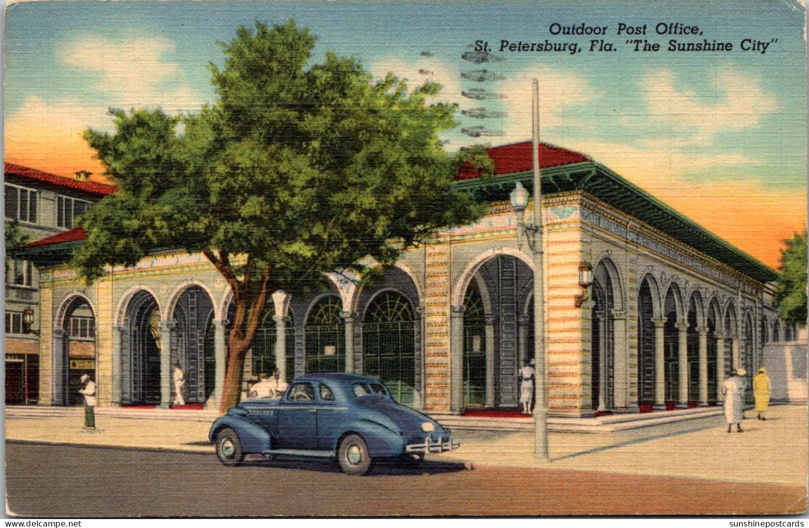 Florida St Petersburg Outdoor Post Office 1944 Curteich - St Petersburg