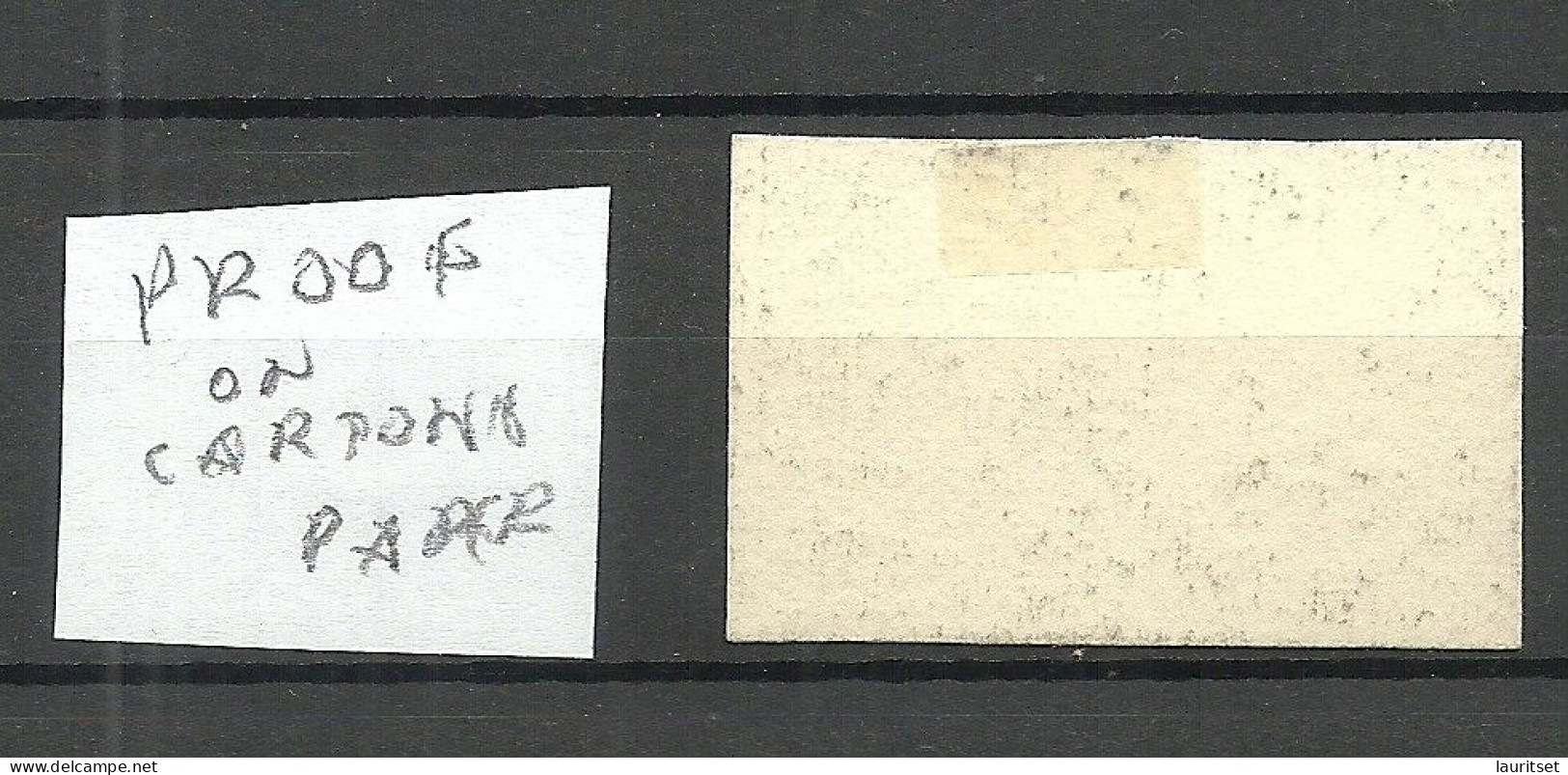 New Zealand 1855 Chalon Head 2d Hausberg's Imperf Proof As Pair In Black On White Card - Ongebruikt