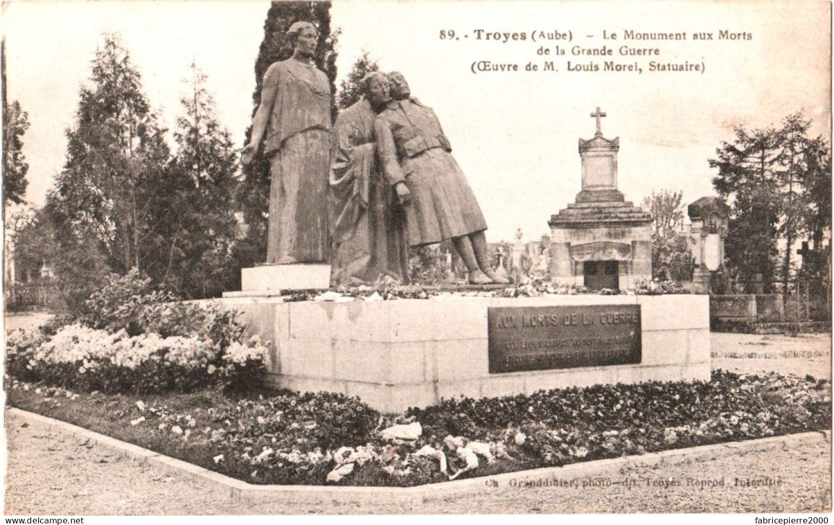 CPA 10 (Aube) Troyes - Le Monument Aux Morts De La Grande Guerre (oeuvre De Louis Morel) TBE éd. Ch. Granddidier - Monuments Aux Morts