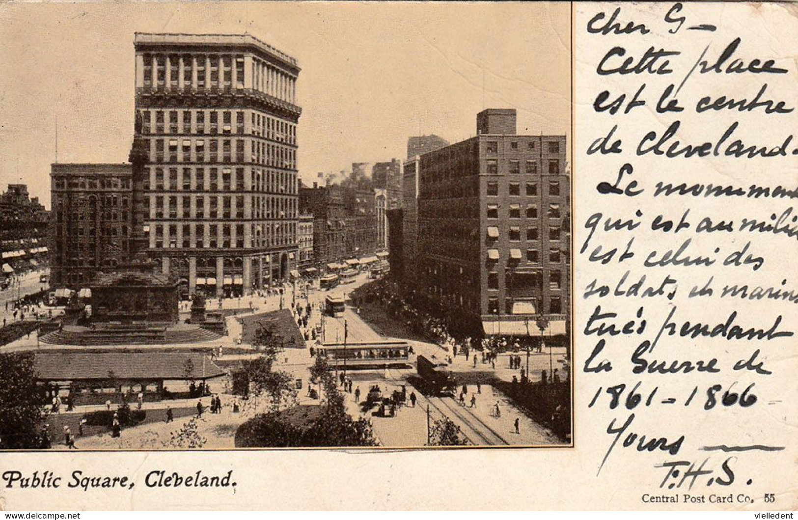 CLEVELAND  (OHIO- USA) - Public Square - Cpa  De 1905 -  Bon état - 2 Scans - Cleveland