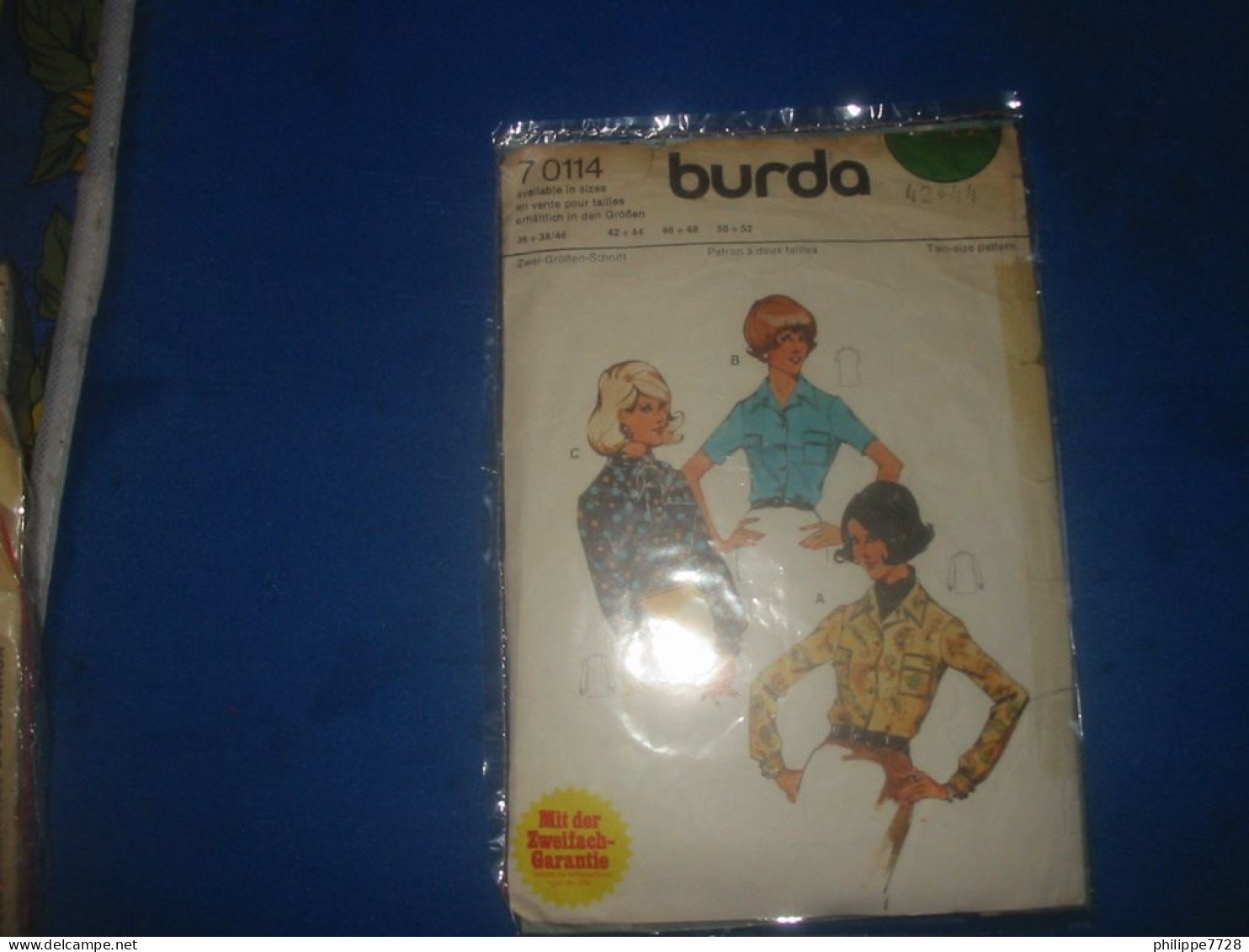 Patron BURDA  T 42-44  Année 60/70 - Schnittmuster