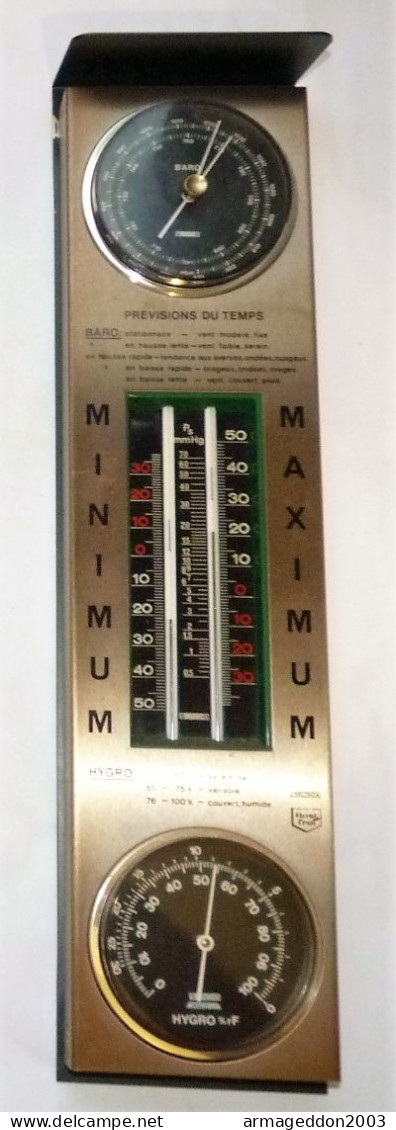 VINTAGE ANCIENNE STATION METEO EN TOLE DECOR LOFT USINE SUNDO TBE FONCTIONNELLE - Otros & Sin Clasificación