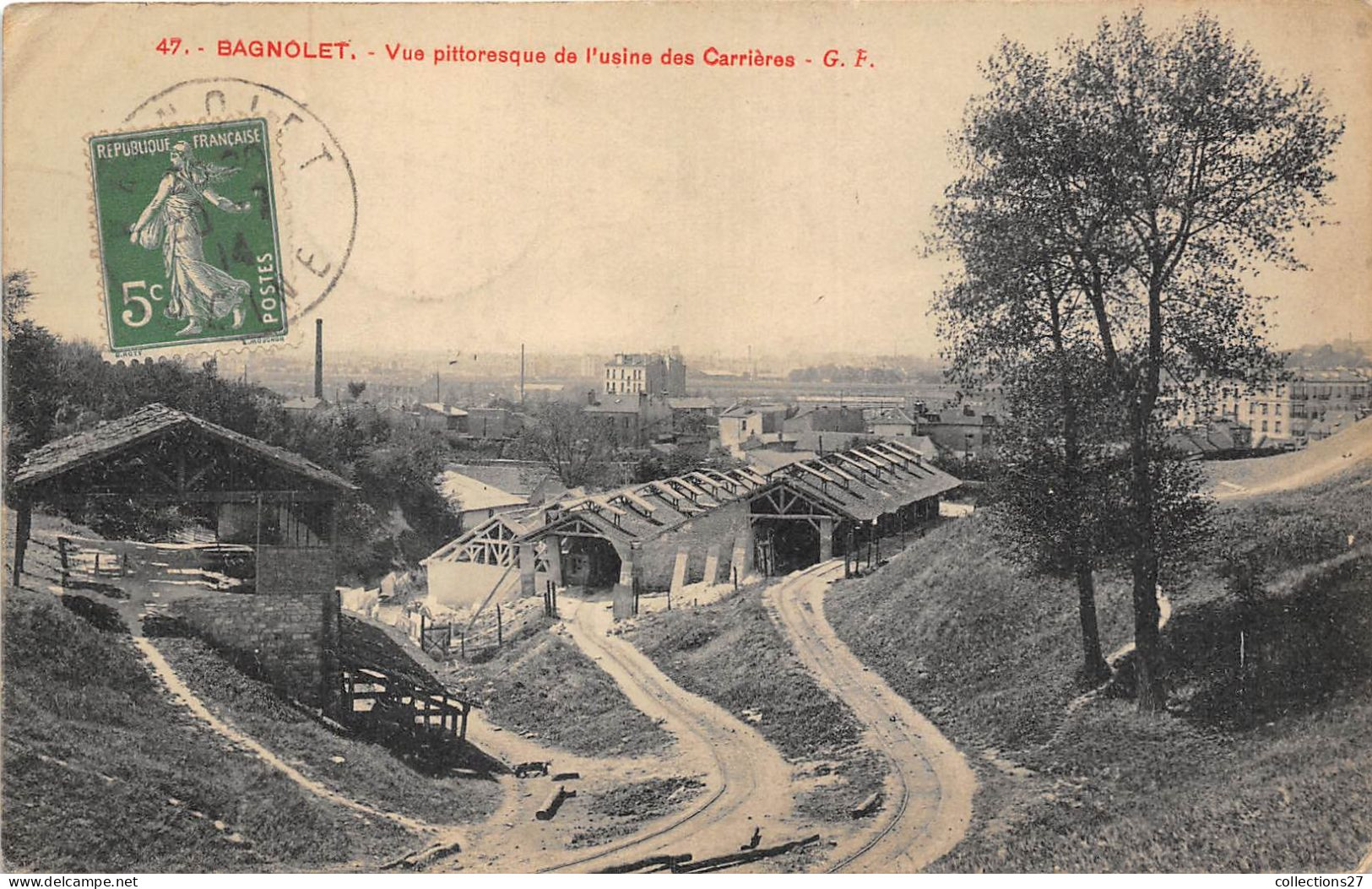 93-BAGNOLET- VUE PITTORESQUE DE L'USINE DES CARRIERES - Bagnolet