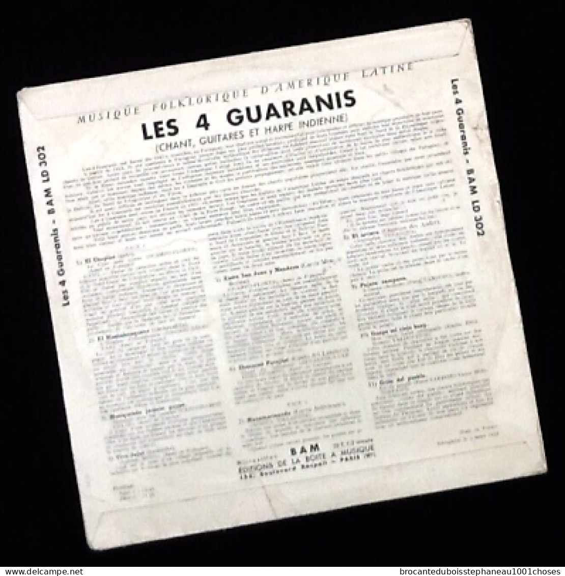 Vinyle 33 Tours (25cm) Les 4 Guaranis Musique Folklorique D' Amérique Latin (1953) Bam LD 302 - Formats Spéciaux