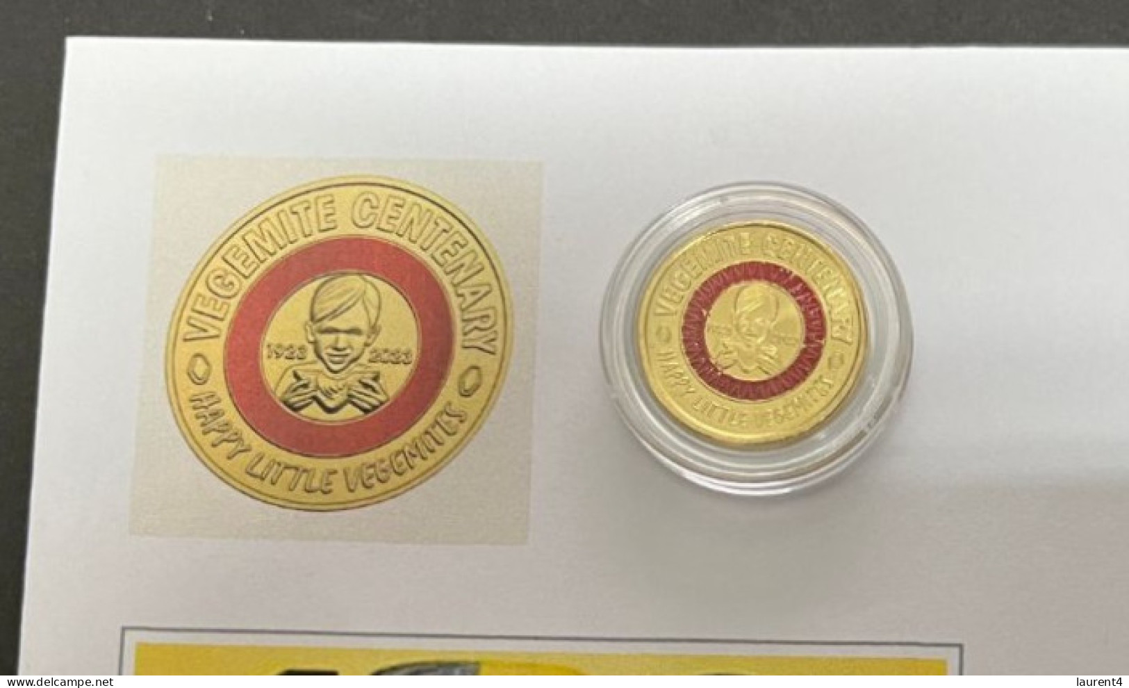 (1 R  20A) NEW - Red 2.00 Vegemite - Happy Little - Coloured Coin 2023 On Cover (released 31-5-2023) - 2 Dollars