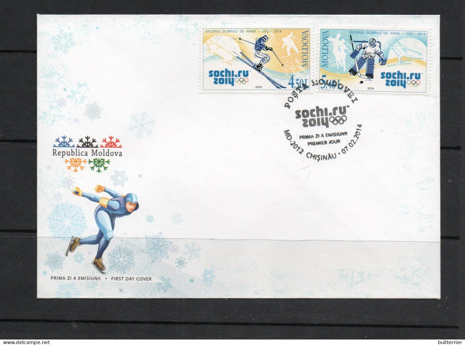 OLYMPICS - MOLDOVA - 2014 - SOCHI OLYMPICS  SET OF 2 ON ILLUSTRATED FDC - Winter 2014: Sochi