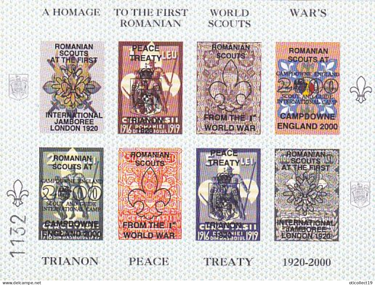 FULL SHEETS, SCOUTS, SCOUTISME, ROMANIAN SCOUTS IN WW1 MEMORIAL SHEET, 2000, ROMANIA - Hojas Completas