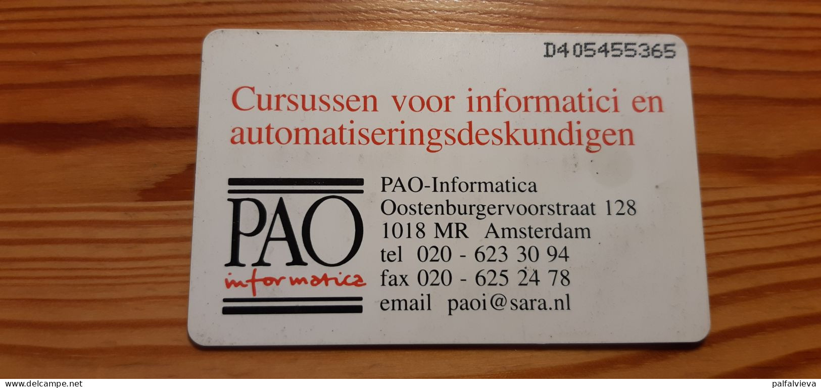 Phonecard Netherlands - PAO - Privé