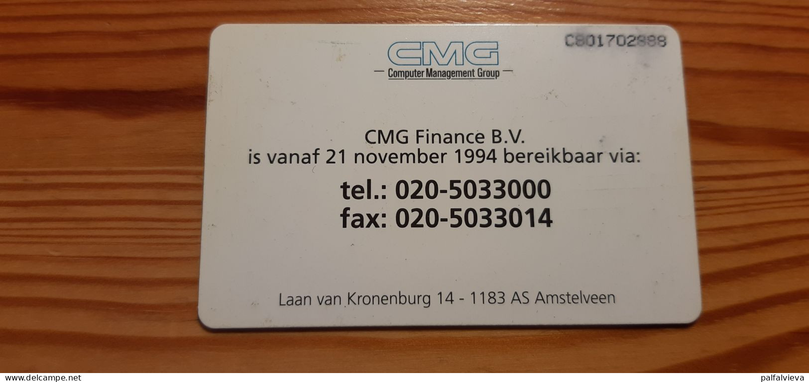 Phonecard Netherlands - CMG - Privé