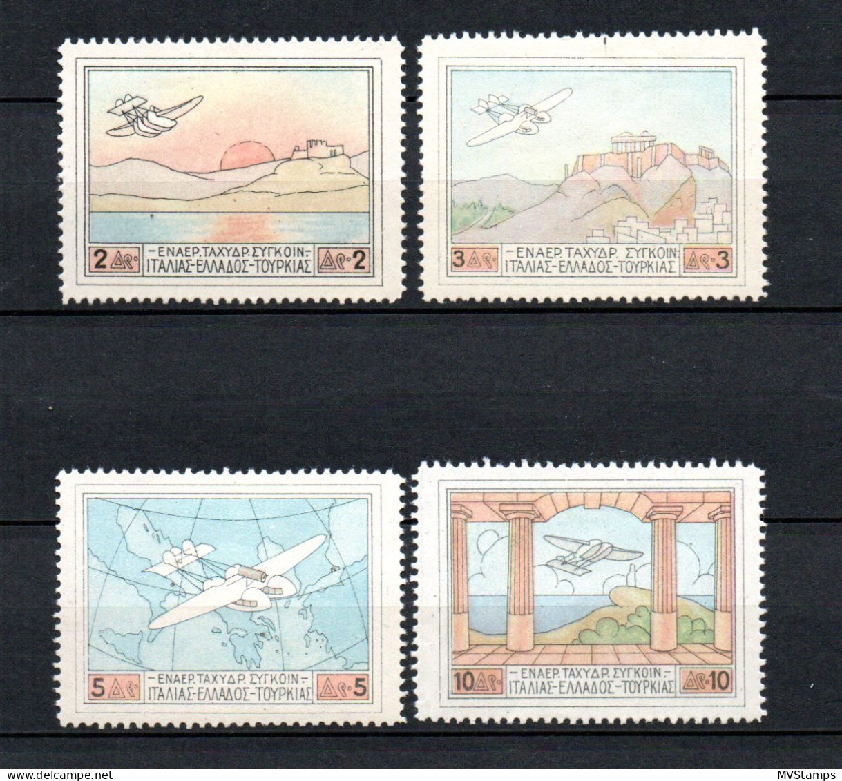 Greece 1926 Set Airmail Stamps (Michel 300/03) MLH - Ungebraucht