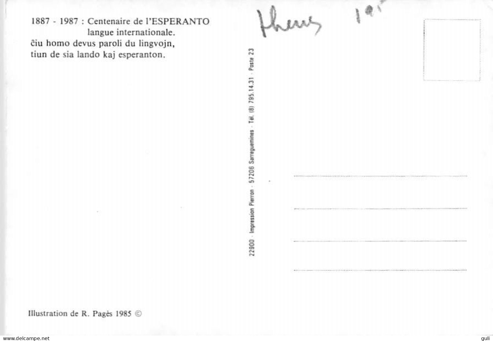 ESPERANTO Fédération Esperantiste Du Travail TOUT HOMME DEVRAIT PARLER 2 LANGUES R.Pagès 1985 - Esperanto