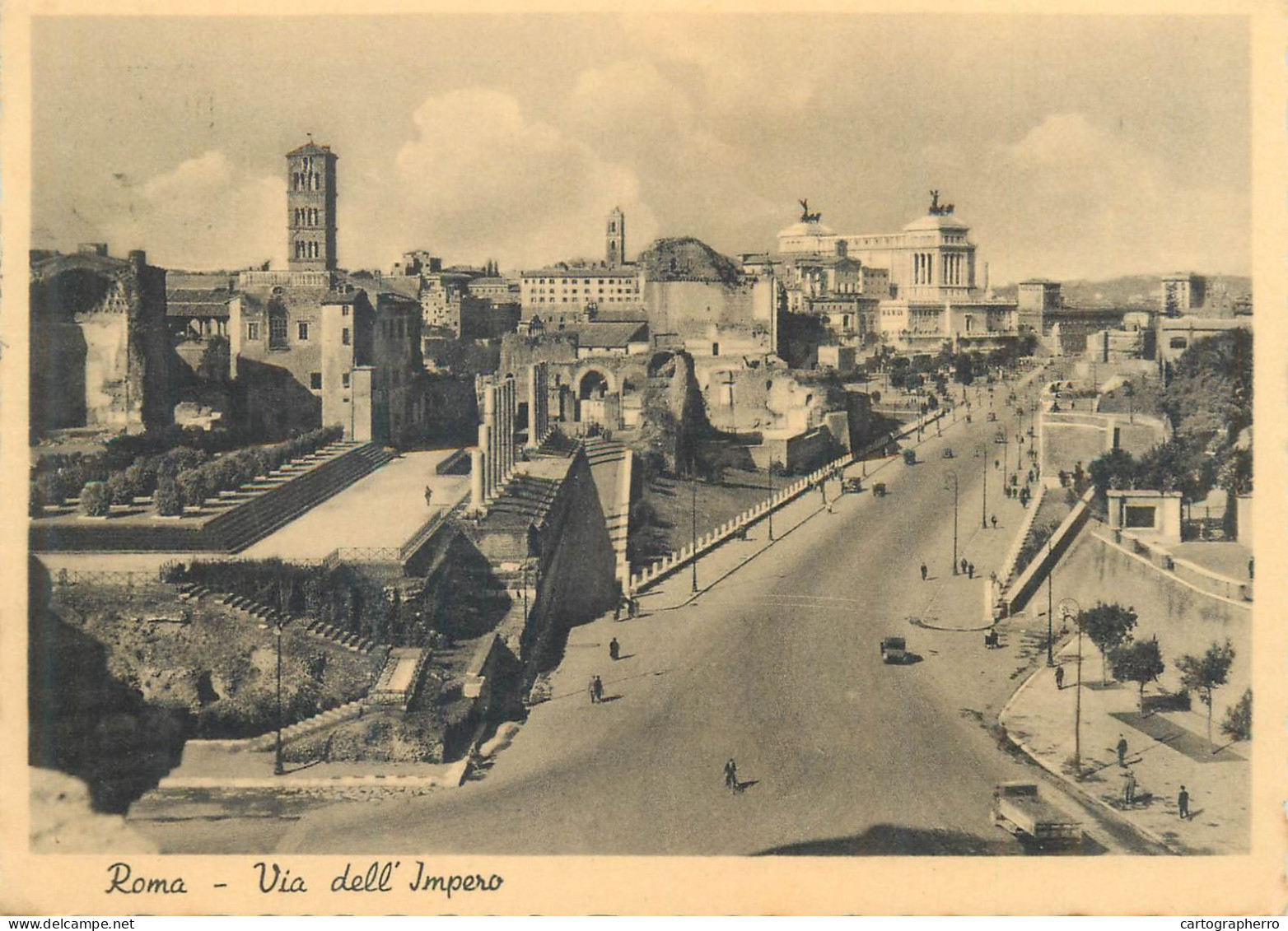 Postcard Italy Rome Via Dell'Impero - Altare Della Patria