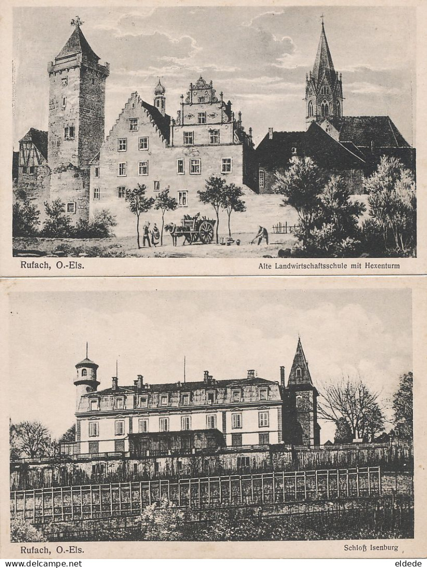 Rouffach Rufach Hexenturm Schloss Isenburg 3 Cartes Kuntz - Rouffach