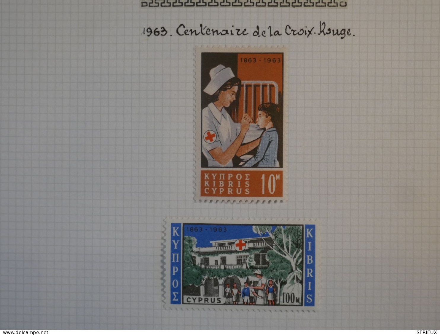 \+\ RED CROSS CHYPRE CYPRUS BELLE PAGE TP  RR 1963 CROIX ROUGE  + + NEUFS SUR CHARN. +++ - Nuovi