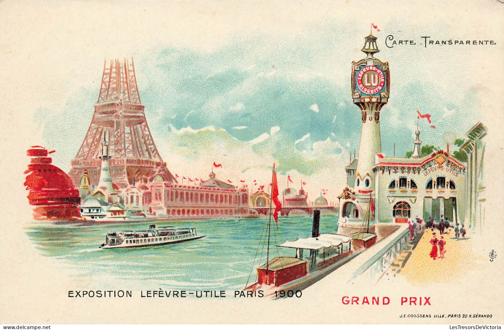 France - Paris - Carte Transparente - Exposition Lefèvre Utile Paris 1900 - Colorisé  -  Carte Postale Ancienne - Tentoonstellingen