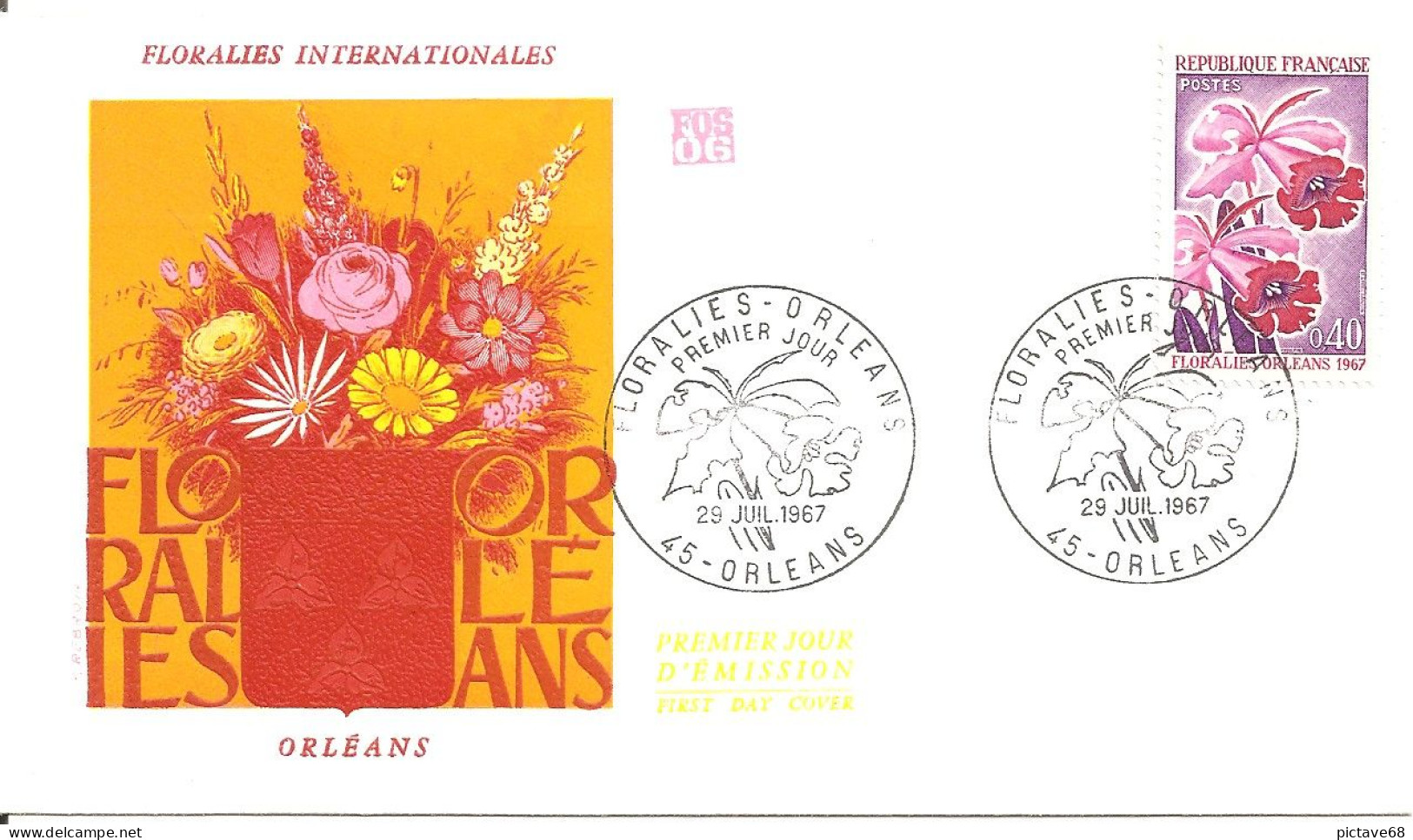 FRANCE / ENVELOPPE FDC D'ORLEANS LES FLORALIES N°1528 - 1960-1969