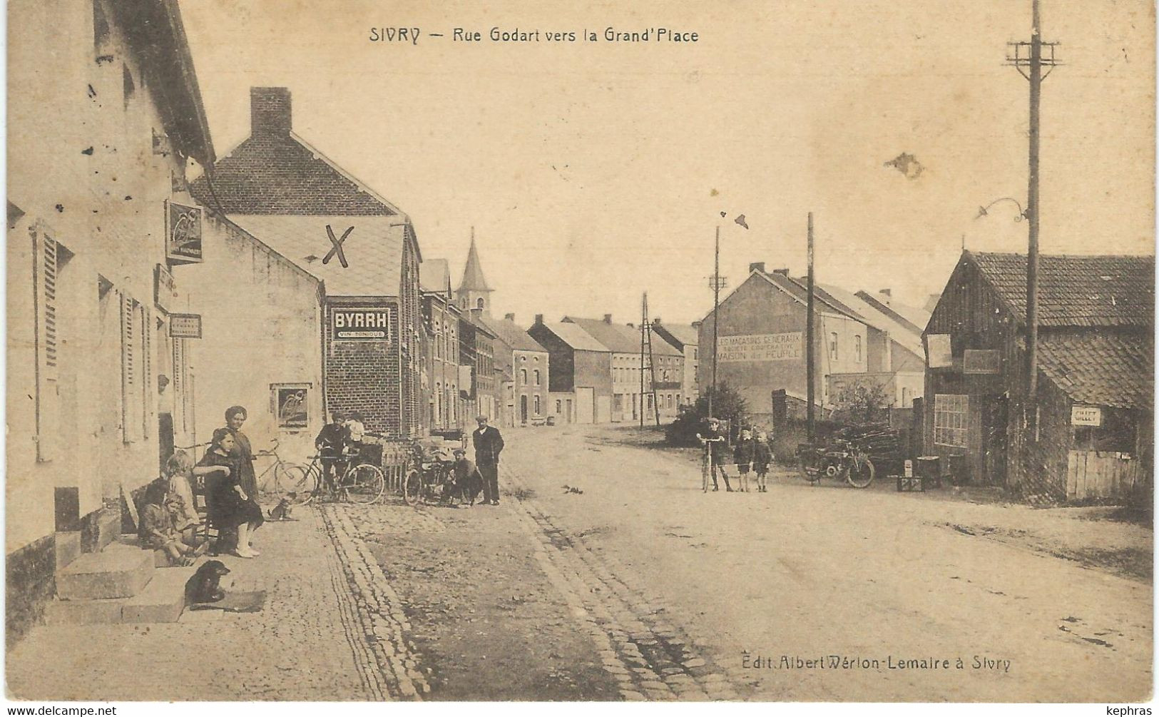 SIVRY ( RANCE ) : Rue Godart Vers La Grand'Place - RARE CPA - Cachet De La Poste 1927 - Sivry-Rance