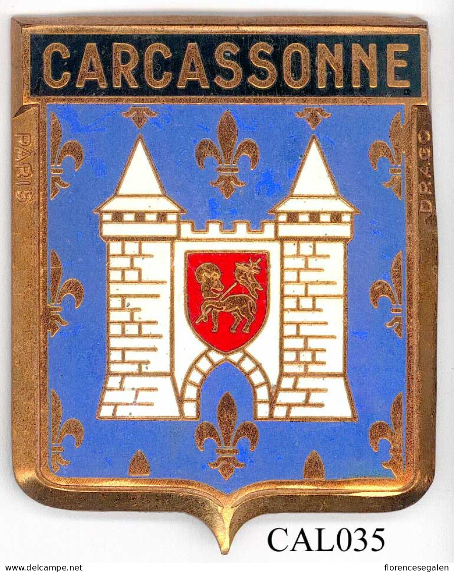 CAL035 - PLAQUE CALANDRE AUTO - CARCASSONNE - Otros & Sin Clasificación