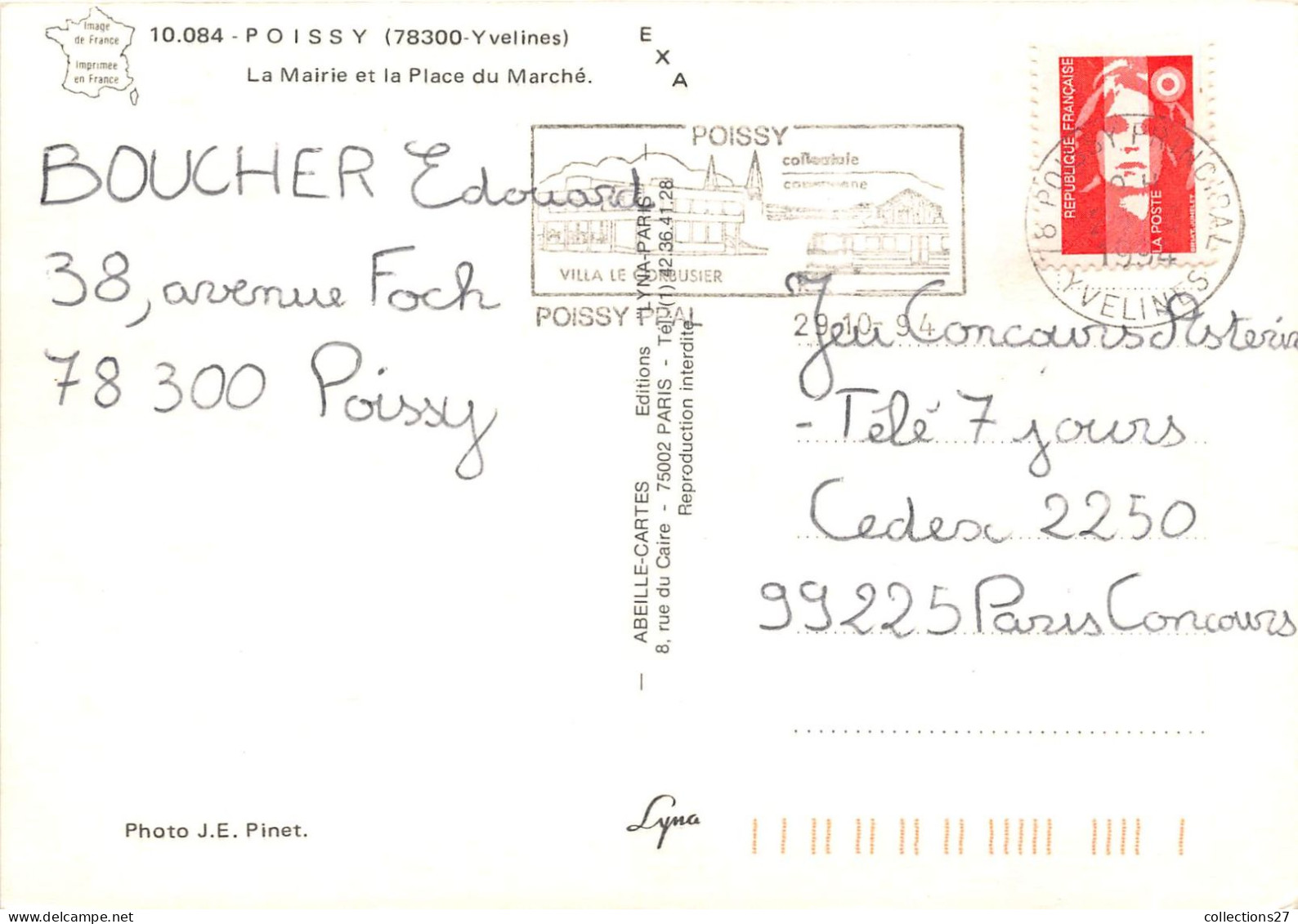 78-POISSY-LA MAIRIE ET LA PLACE DU MARCHE - Poissy