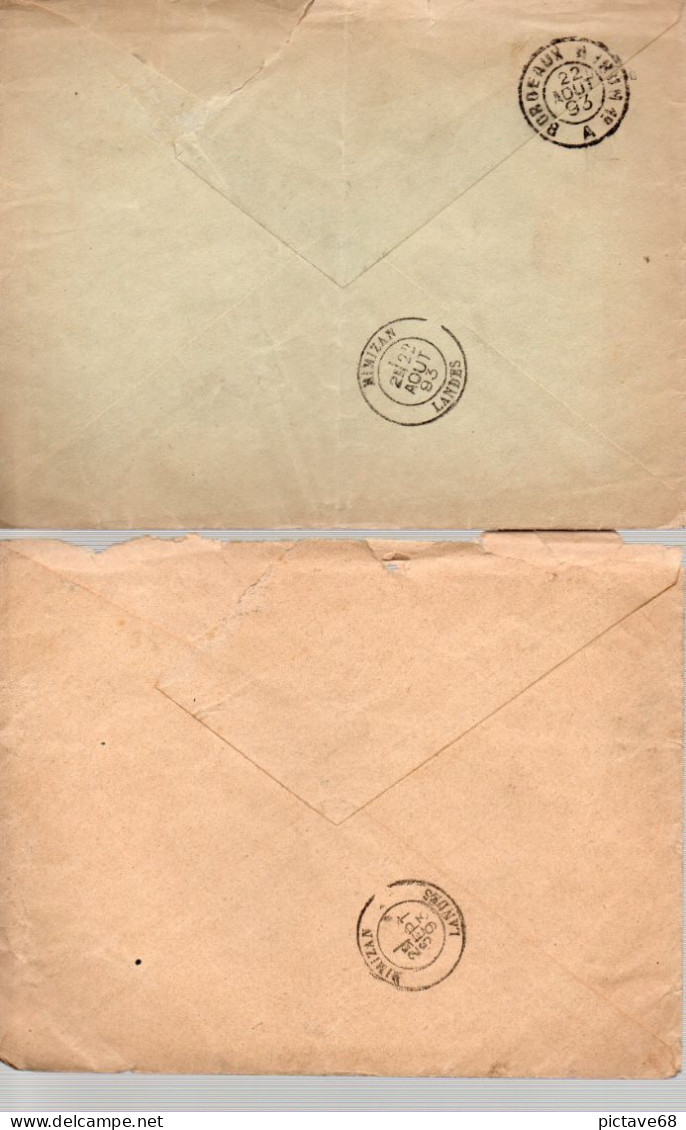 FRANCE / 2 ENVELOPPES AVEC TYPE SAGE N° 90 - 1877-1920: Periodo Semi Moderno