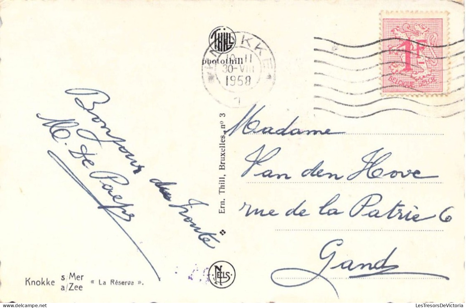 BELGIQUE - KNOKKE SUR MER - La Réserve - Carte Postale Ancienne - Knokke