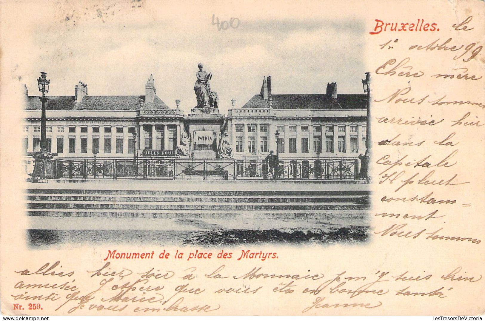 BELGIQUE - BRUXELLES - Monument De La Place Des Martyrs - Carte Postale Ancienne - Monuments, édifices