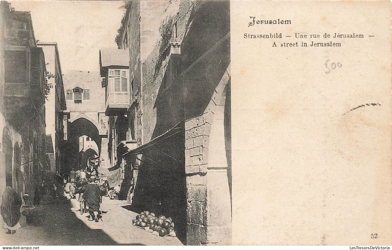 Israel - Jerusalem - Une Rue De Jérusalem - Animé - Carte Postale Ancienne - Israel