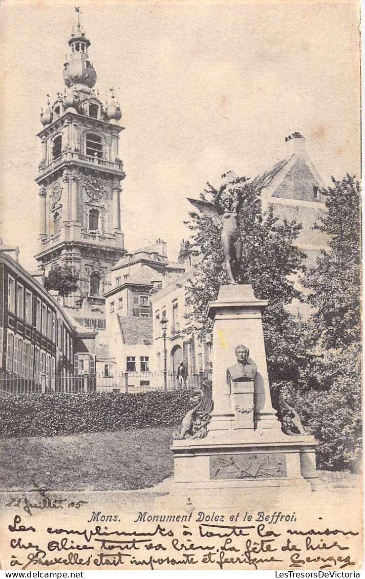 BELGIQUE - MONS - Monument Dolez Et Le Beffroi - Carte Postale Ancienne - Mons