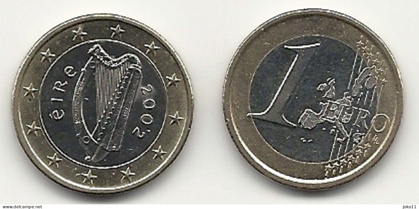 Irland, 1 Euro, 2002,  Vz, Sehr Gut Erhaltene Umlaufmünzen - Irlanda