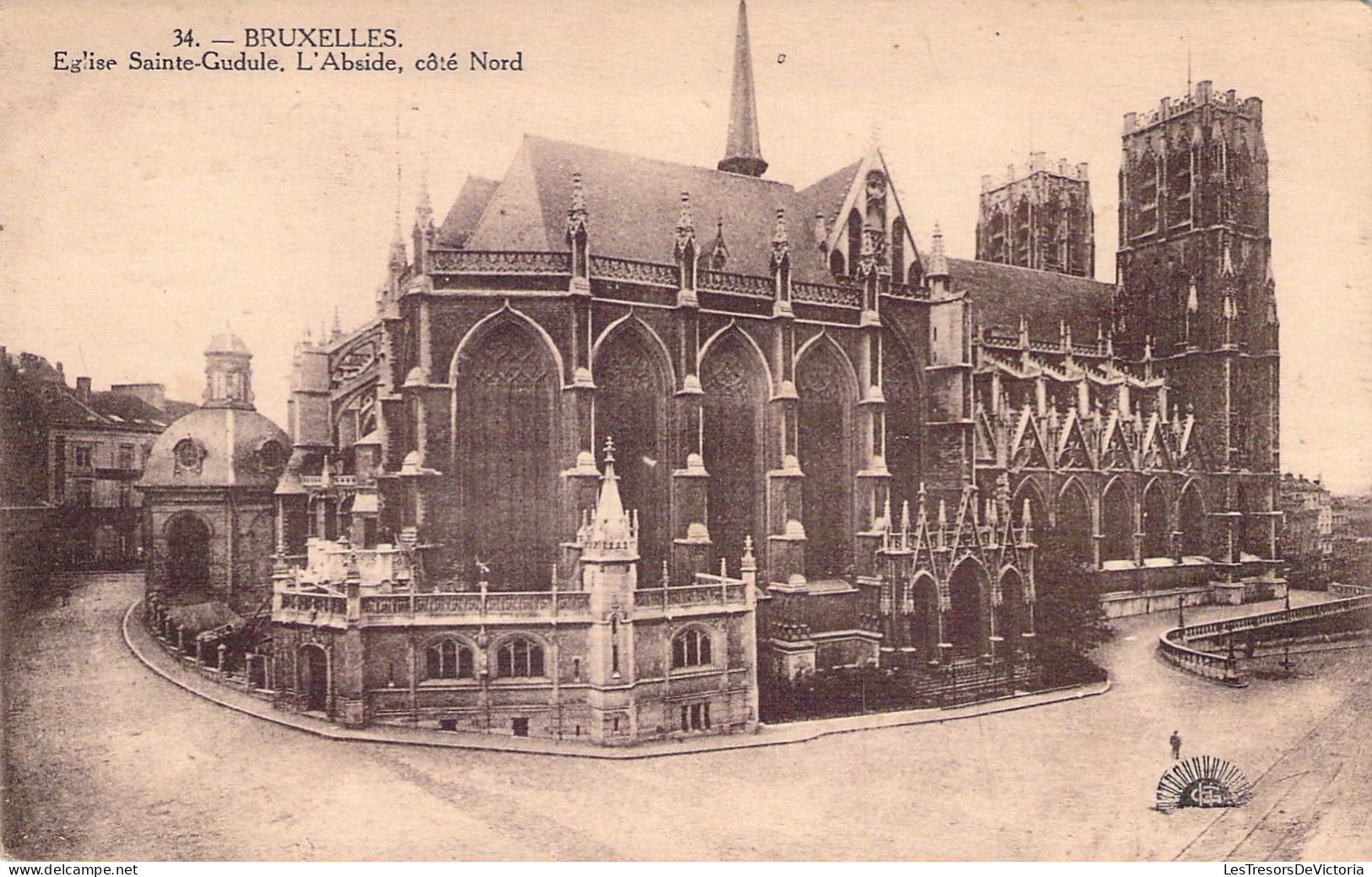 BELGIQUE - BRUXELLES - Eglise Sainte Gudule Abside Côté Nord - Carte Postale Ancienne - Monuments, édifices