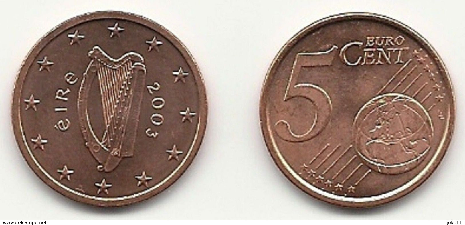 Irland, 5 Cent, 2003,  Vz, Sehr Gut Erhaltene Umlaufmünzen - Irlanda