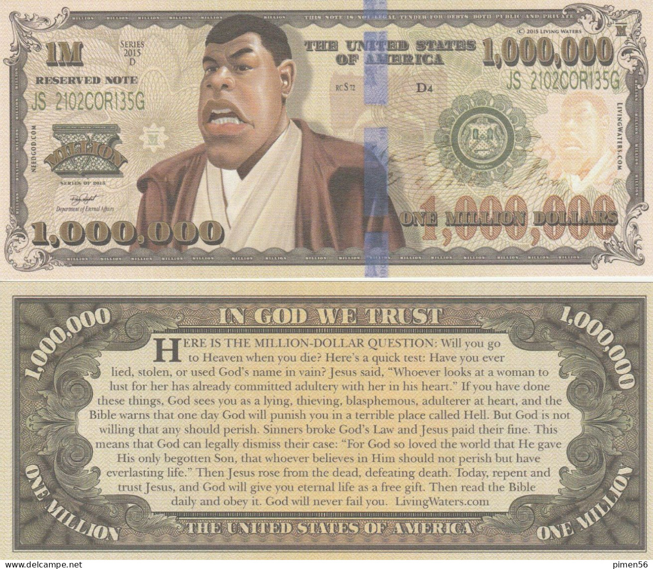 USA - FANTASY NOTE - FINN - UNC / SERIES  STAR  WARS  CARICATURES - Andere & Zonder Classificatie