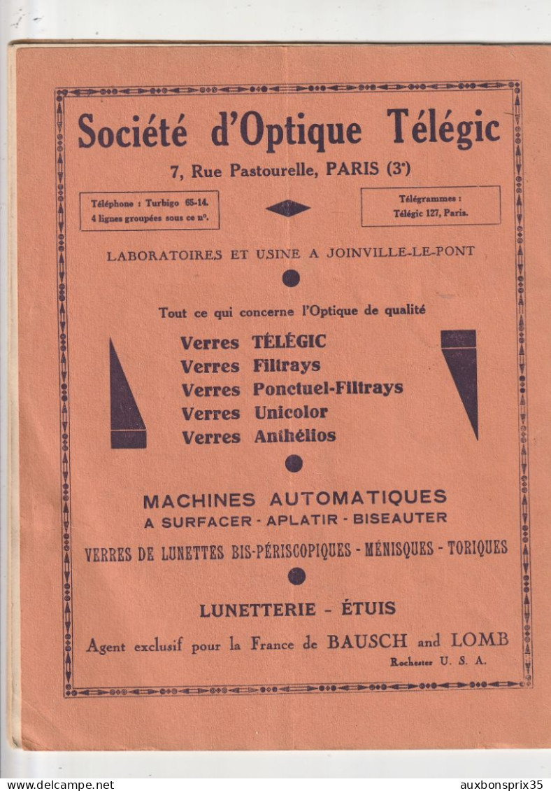 L'OPTICIEN FRANCAIS - REVUE MENSUELLE DE LUNETTERIE ET D'OPTIQUE N°115 JUILLET 1937 - 1900 - 1949