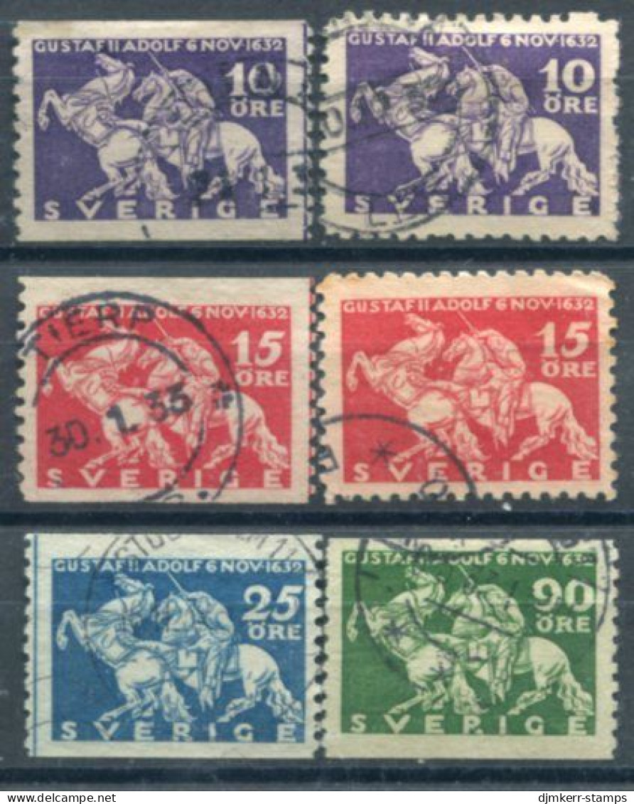 SWEDEN 1932 Gustav Adolf Tercentenary Set Of 6  Used.  Michel 216-19 - Used Stamps