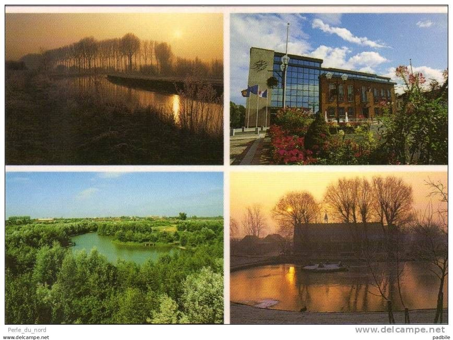 Carte Postale 59 - Wattrelos - Canal De Roubaix, Hotel De Ville, Etang De Pêche, Ferme Pédagogique Trés Beau Plan - Wattrelos