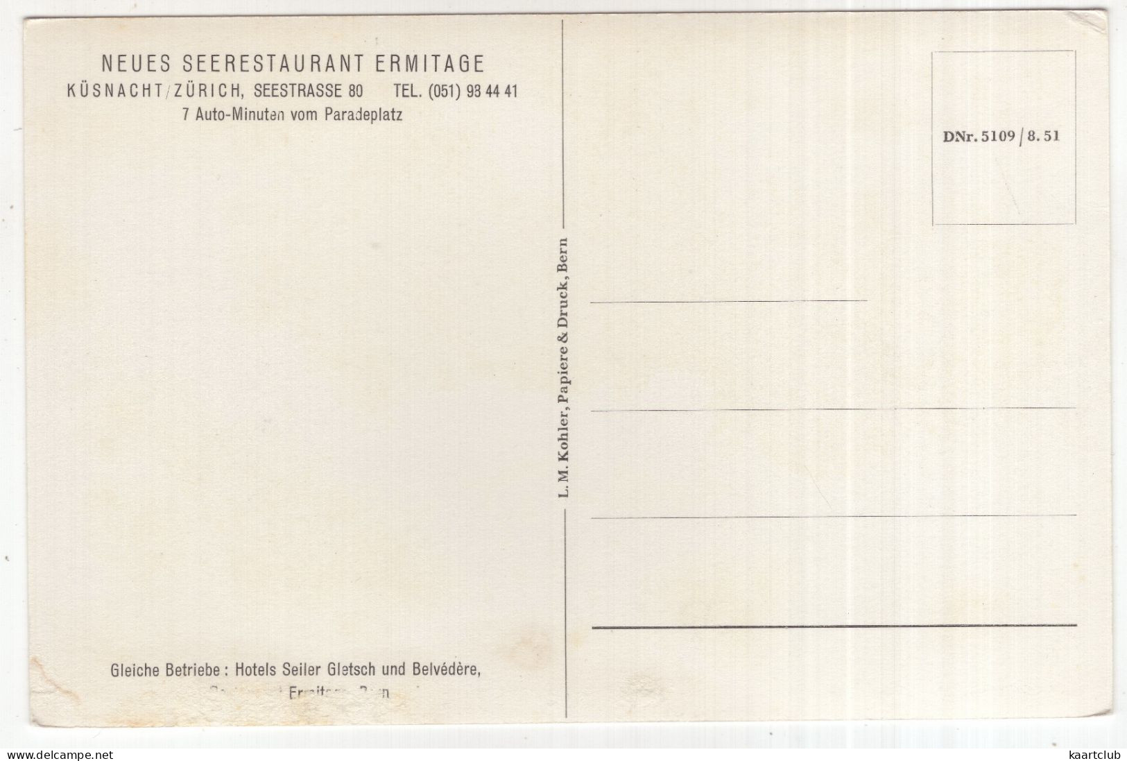 Neues Seerestaurant 'Ermitage' Küsnacht Zürich, Seestrasse 80 - (Schweiz/Suisse/Switzerland) - Interiör - Küsnacht