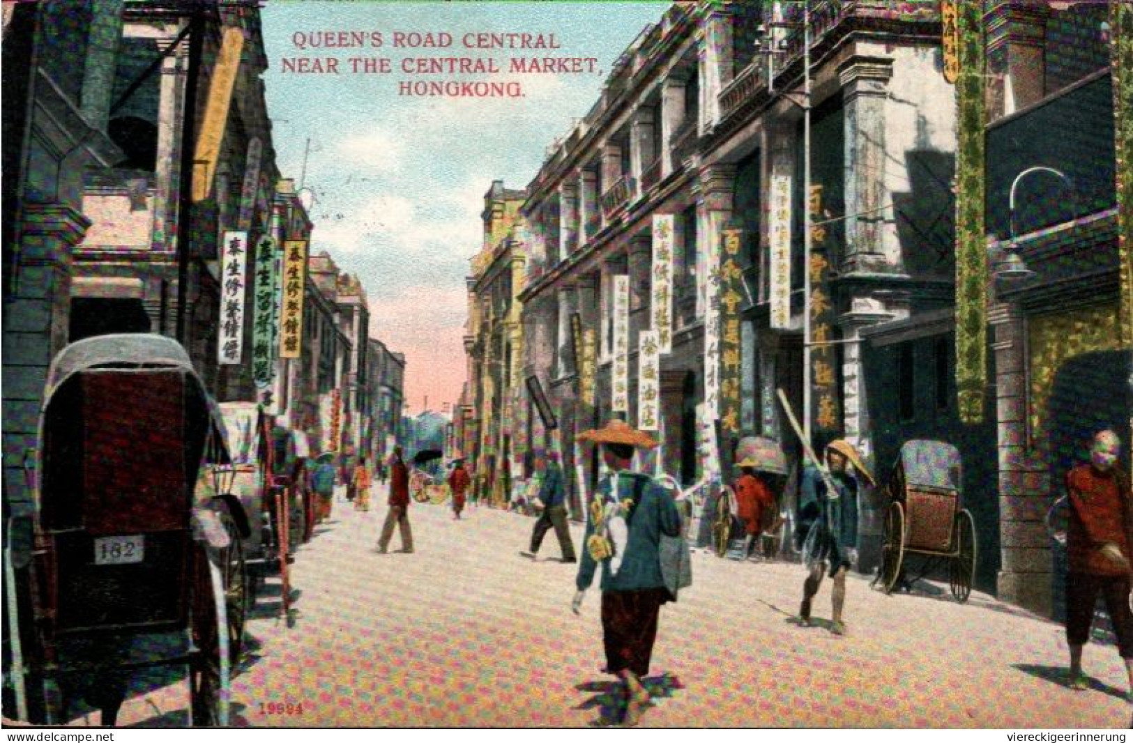 ! Old Postcard Hongkong, Queens Road, 1912 Gelaufen Nach Schwerin - China (Hongkong)