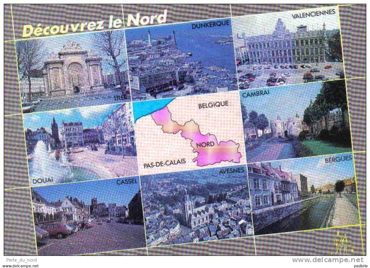 Carte Postale Géographique  59. Département Du Nord Trés Beau Plan - Wattrelos